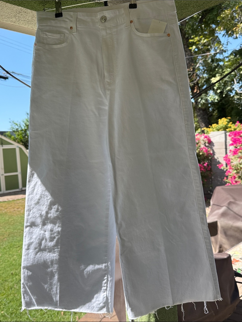 PAIGE White Wide-Leg Chinos